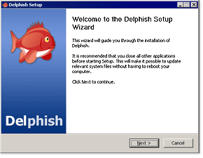 Screenshot Delphish installation