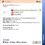 Screenshot of Status display: E-mail is phishing